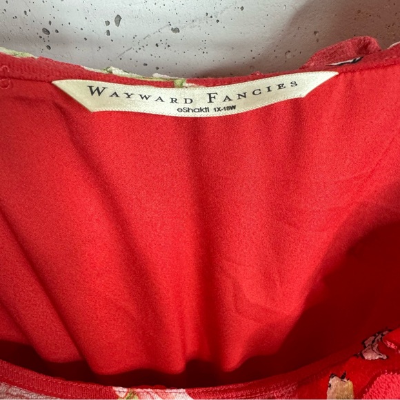 Wayward Fancies Eshakti Flora Print Ruched Half Sleeve Ruffle Trim Scoop Dress - Picture 11 of 11